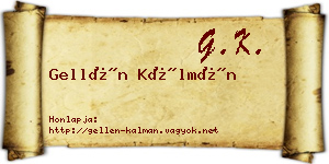 Gellén Kálmán névjegykártya