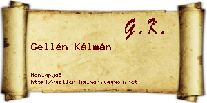 Gellén Kálmán névjegykártya